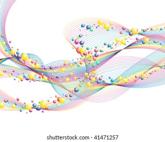 Colourful lines background on sea theme for design use