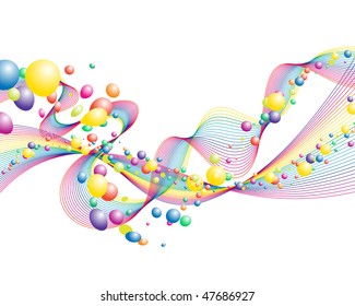 Colourful lines background on sea theme for design use