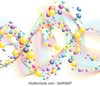 Colourful lines background on sea theme for design use