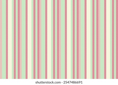 Colourful lines seamless textile, indoor vertical pattern stripe. Geometrical background fabric vector texture in beige and red colors palette.