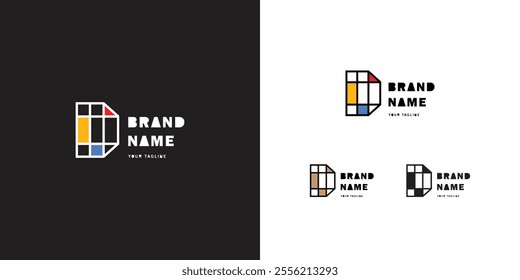 Colourful logo design template with initial letter D. Vector illustration.