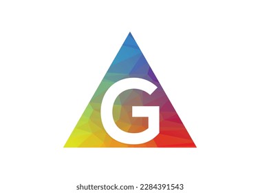 Colourful Low Poly and initial G letter logo design, Vector illustration