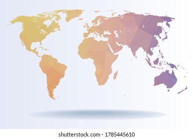 Colourful low poly world map