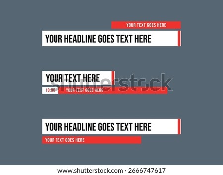 Colourful lower thirds design set on Gray background