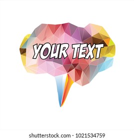 Colourful made of fractals vector speech bubble