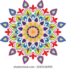 Colourful mandala design for decoration festivals mandala art vector illustration