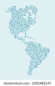 Colourful map of Americas from dots