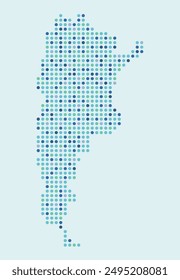 Mapa colorido de Argentina desde puntos