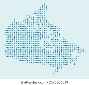 Mapa colorido de Canadá desde puntos