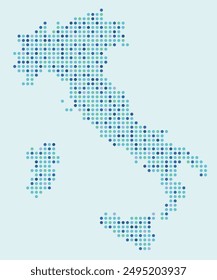 Colourful map of Italy from dots