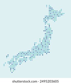 Colourful map of Japan from dots