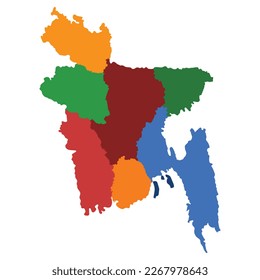 a colourful map-bangladesh-vector trecing- art
