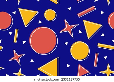 Antecedentes nostálgicos de estilo memphis coloridos o vectores de papel tapiz de patrón retro 80s 90s