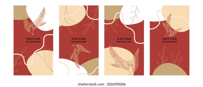 Colourful minimal summer background with flowers and tropical summer leaf. Luxury minimal style wallpaper with golden line art flower and botanical leaves, Organic shapes. Autumn sale banner vector