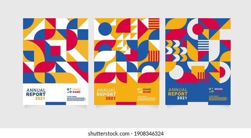 Colourful modern annual report template. Applicable for covers, flyers, placards, posters and banner design, etc. Eps 10 