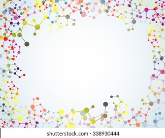 Colourful of molecular on isolated background. vector