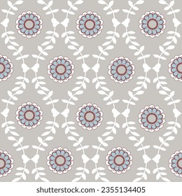 Colourful and Monochrome Flowers ,seamless pattern ,prints background