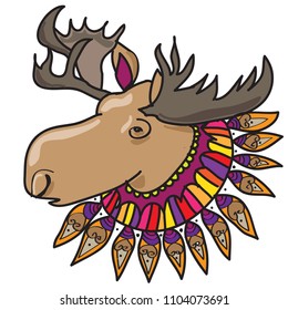 Colourful moose illustatrator