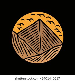 Colourful Mountain Logo Vector Design illustration Emblem
