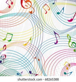 Farbige Musik auf grauem Hintergrund eps10.