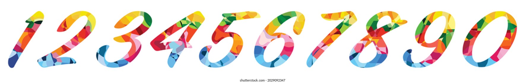 Colourful Numbers from 0 to 9