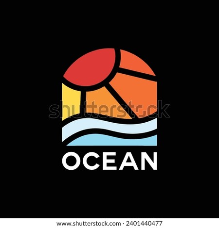 Colourful Ocean Logo Vector Design illustration Emblem