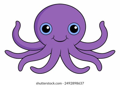 Colourful octopus vector with detailed tentacles, perfect for t-shirt designs, children’s books, and educational materials. Ideal for ocean and marine life themes.