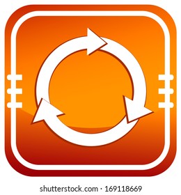 A colourful orange process circular arrow illustration