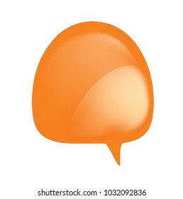Colourful orange transparent speech bubble in vector graphics
