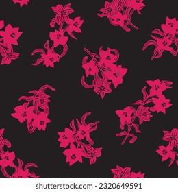 Colourful Oriental Floral seamless pattern background for fashion textiles, graphics, backgrounds and crafts