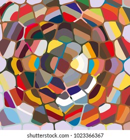 Colourful ornamental rose background made of mosaic. New texture for design work