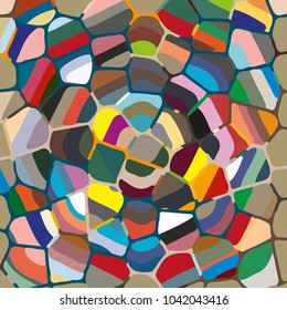 Colourful ornamental rose background made of mosaic. New texture for design work
