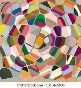 Colourful ornamental rose background made of mosaic. New texture for design work