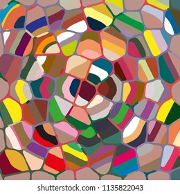 Colourful ornamental rose background made of mosaic. New texture for design work