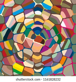 Colourful ornamental rose background made of mosaic. New texture for design work
