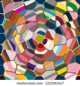 Colourful ornamental rose background made of mosaic. New texture for design work