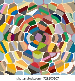 Colourful ornamental rose background made of mosaic. New texture for design work