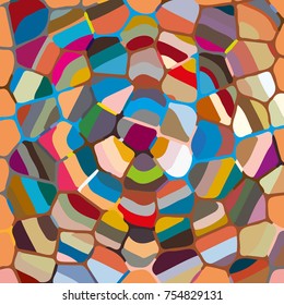 Colourful ornamental rose background made of mosaic. New texture for design work