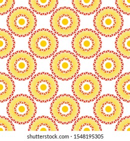 Colourful Ornate Geometric Patterns in Circular Formation, Seamless Geometric Background Pattern Design