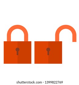 A colourful padlock open and closed