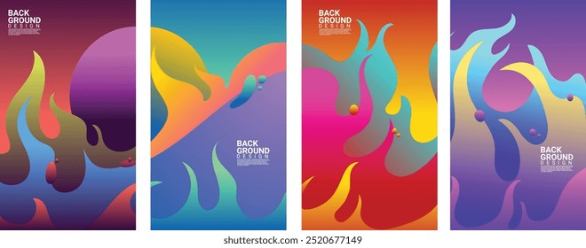 Colourful paint flame abstract background. Pattern in full color fire spectrum colors. liquid shapes