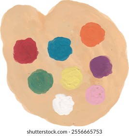 colourful paint palette painting hand drawn watercolour illustration