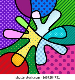 colourful painting splash abstract pop art modern illustration for your design. Kids drawing art concept. Back to school education vector element. 