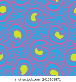 Colourful Paisley abstract seamless pattern design for fashion textiles, graphics, backgrounds and crafts