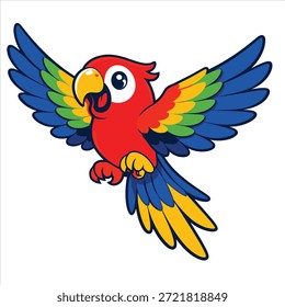 Diseño de Vector de ilustración de loro colorido
