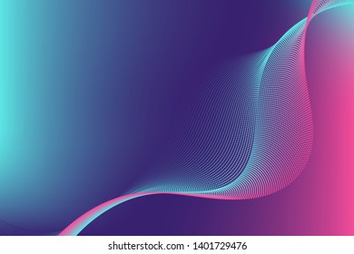 Colourful particle line wave abstract background modern design with copy space; Vector illustration for your business and web banner design.