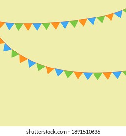 colourful Party Background with Flags Vector yellow