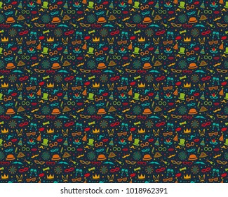 Colourful party background - seamless texture. Vector.
