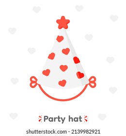 Colourful party hats, Heart pattern, vector, Illustration.