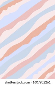 colourful pastel A4 pattern paper design background with wavy diagonal stripes vector illustration